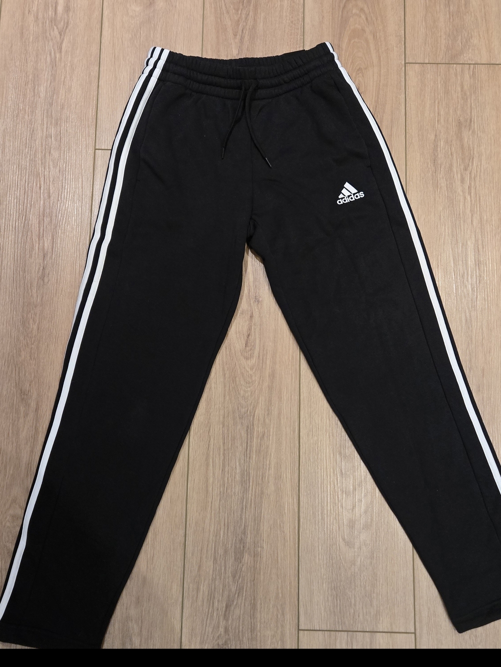 adidas Black Jogger Sweatpants with White Side Stripes